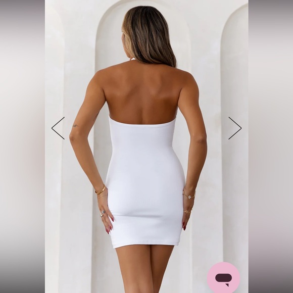 NWT HELLO MOLLY BASE GOING VIRAL HALTER MINI DRESS WHITE - Picture 5 of 7